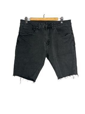 Buffalo David Bitton Parker Slim Denim Cutoff Shorts Aged Black, size 34